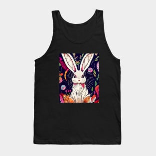 Rabbit on floral background. Tank Top